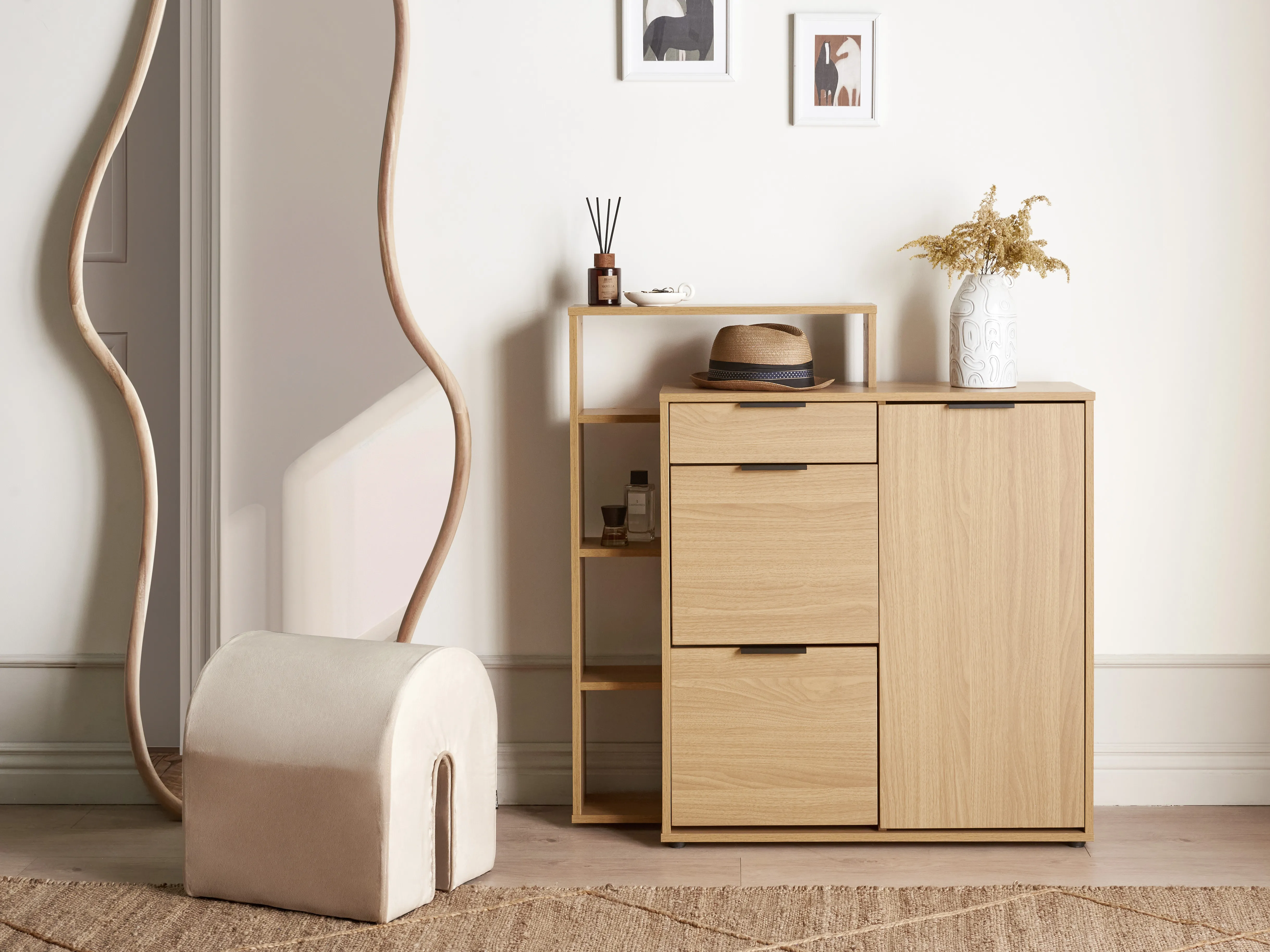 Shoe Storage Cabinet MIRANI Light Brown