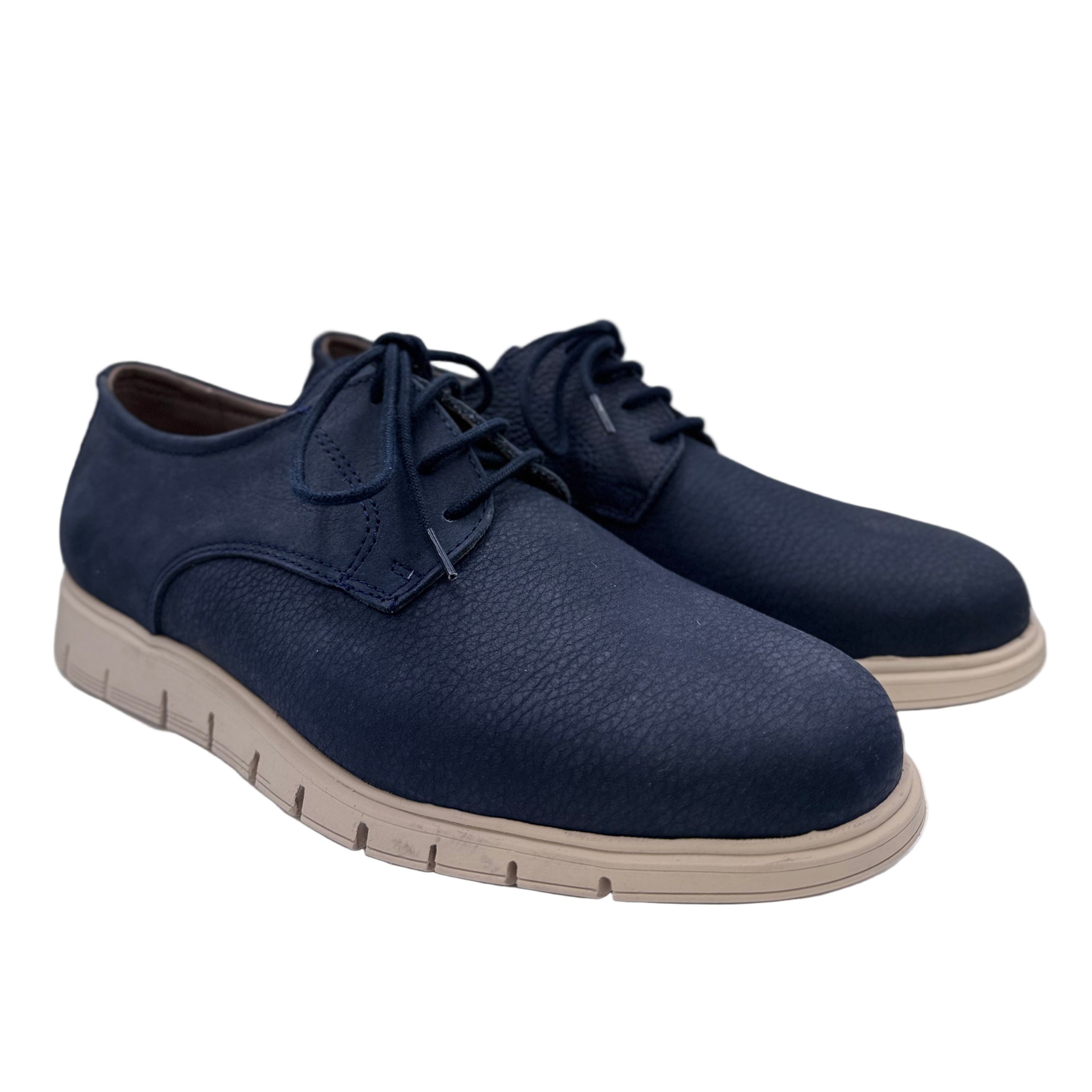HALBSCHUH MIT SCHNÜRUNG BLAU