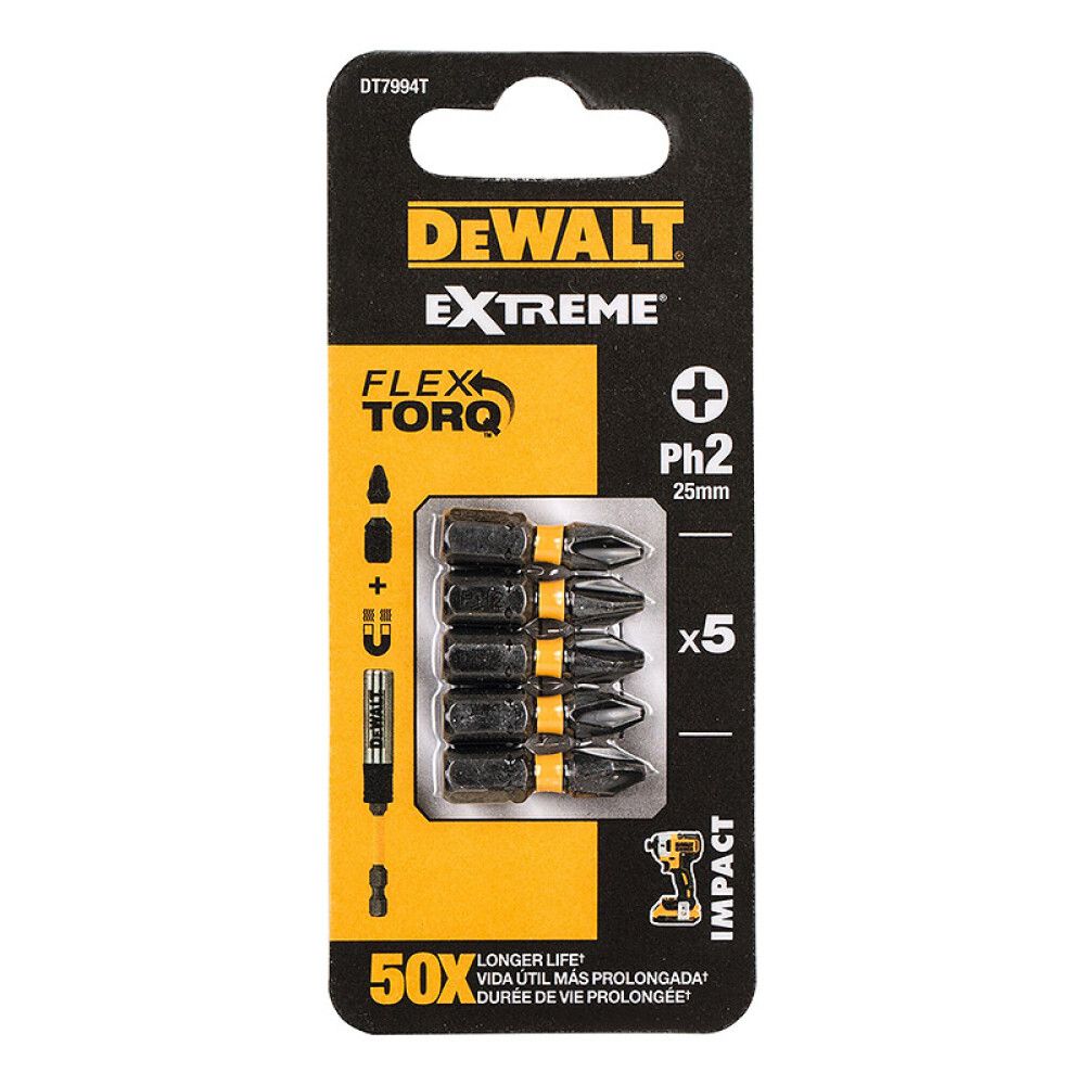 TORSJONBITS DEWALT DT7994T-QZ PH2 25MM 5STK
