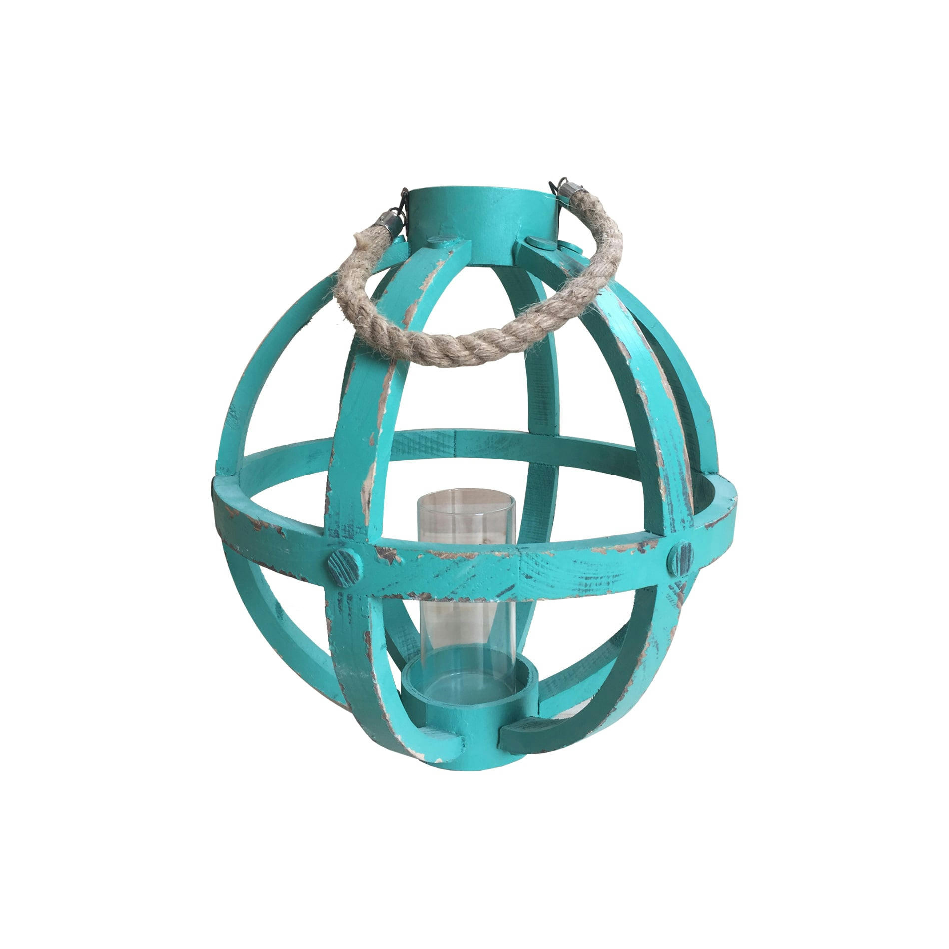 MAGIC ATMOSPHERE - Lanterne ronde en MDF et verre vert