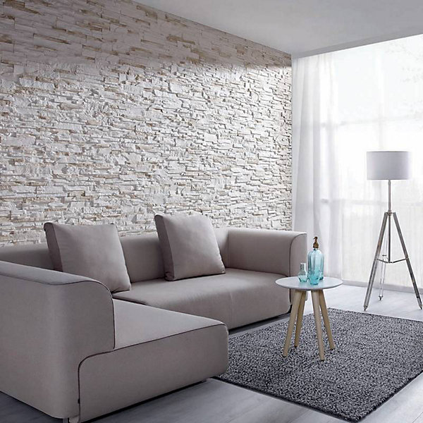 Parement imitation pierre mix beige plâtre 0.72 m2