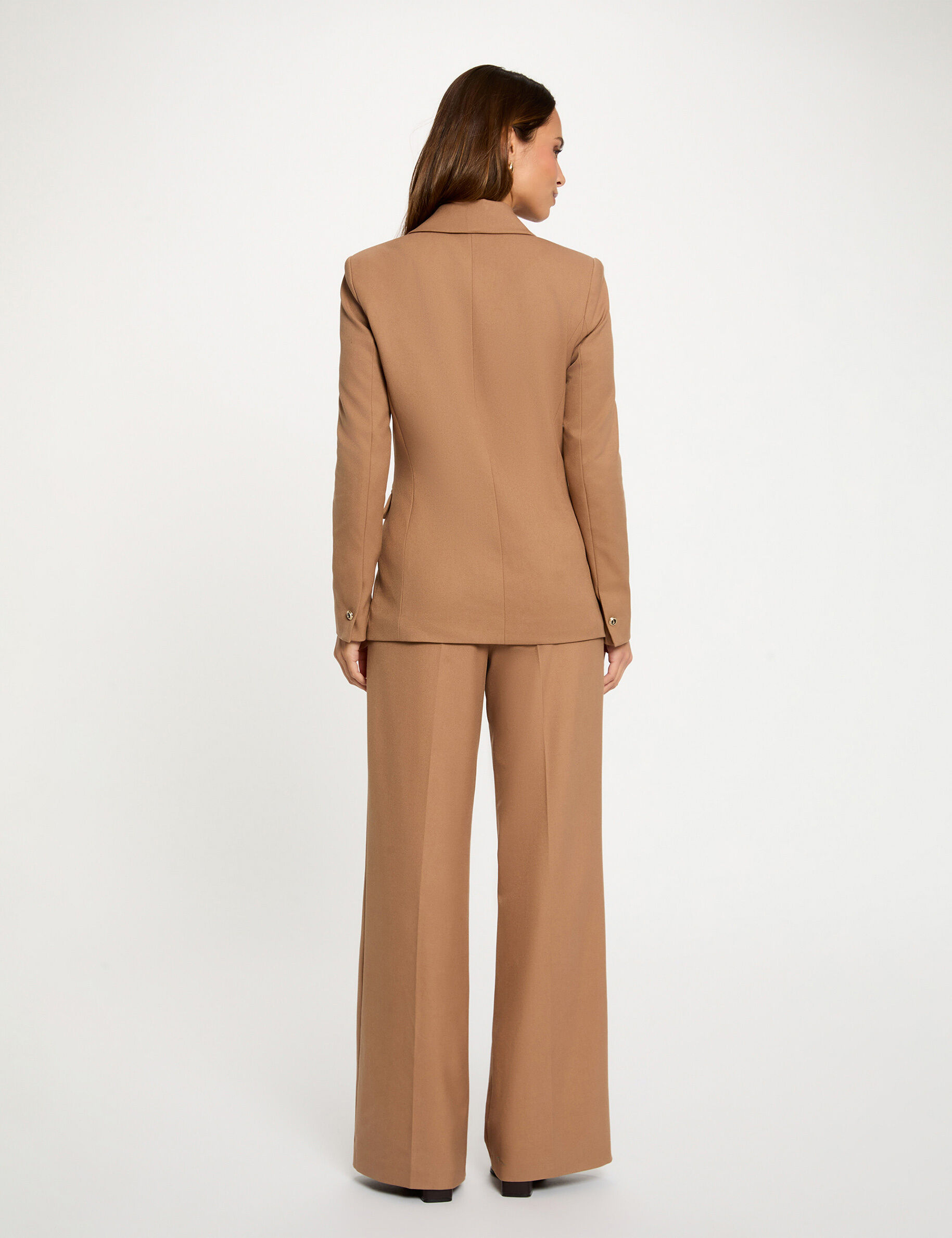 Sleeveless Tailored Blazer Brown Women