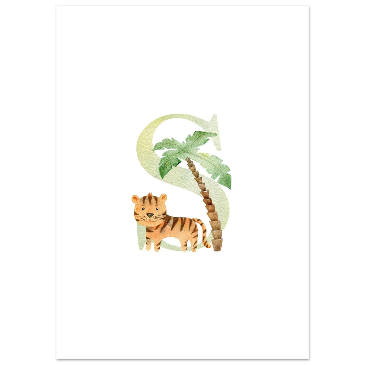 Artfulprints Poster Letter S kindernaam  - 50x70 cm - Meerkleurig