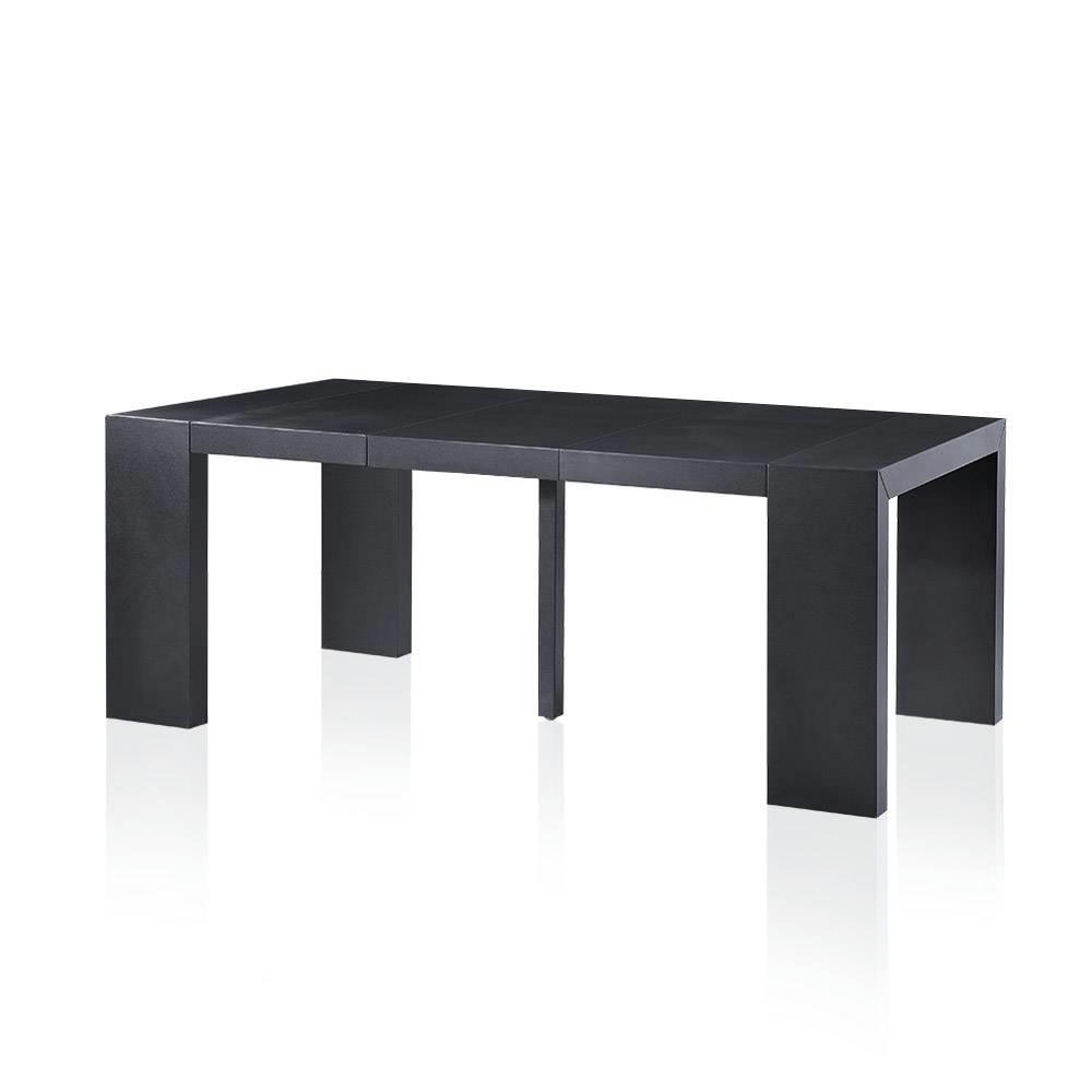 NASSAU - Table console extensible l noir carbone