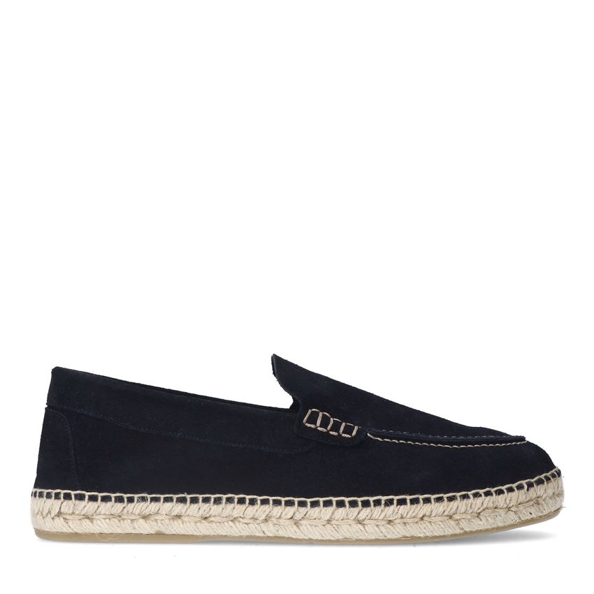 Manfield Donkerblauwe suède espadrilles