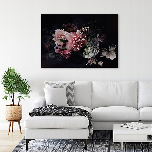 Impression sur toile fleurs moderne 100x75 cm xxl tableau décoration deco murale intissée pour salon chambre cuisine