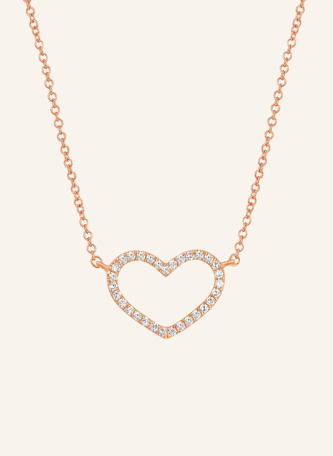 Leaf Halskette HEART aus 18 Karat Roségold mit Diamanten