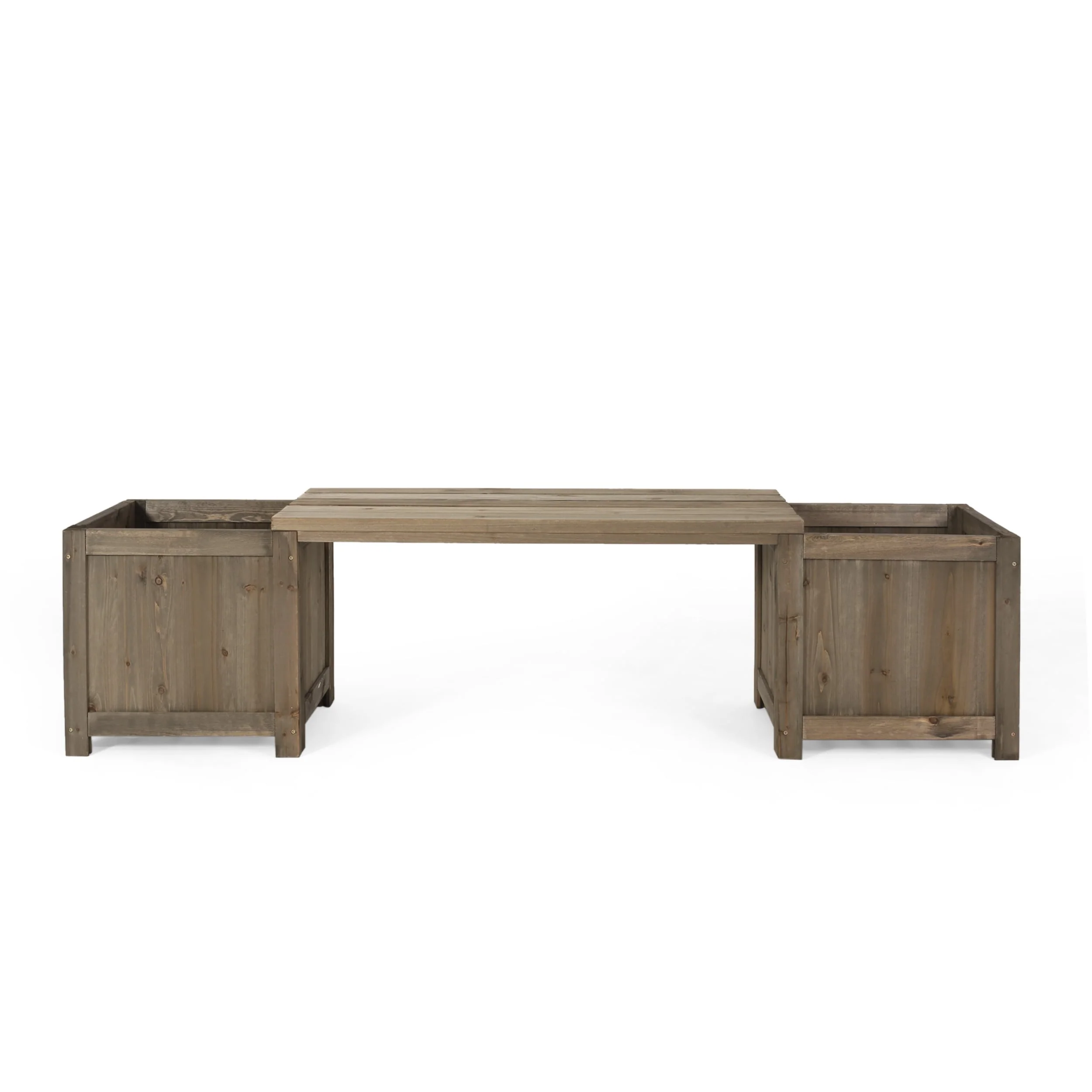 Elina Outdoor Fir Wood Outdoor Planter Bench by Christopher Knight Home
