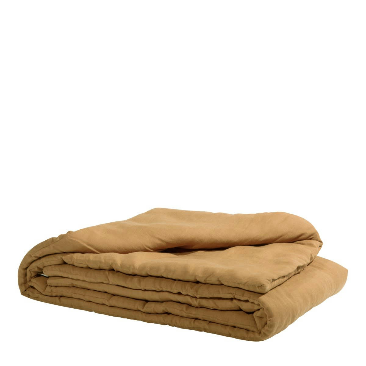 LES ESSENTIELS - Edredon en lin lavé marron camel 90x190