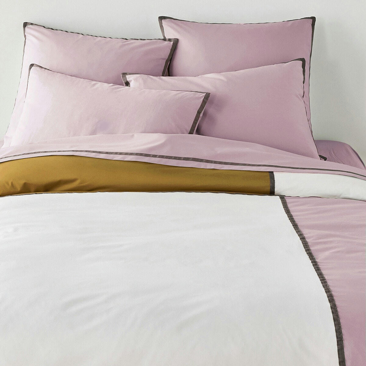 Housse de couette percale de coton, Bolzano mauve