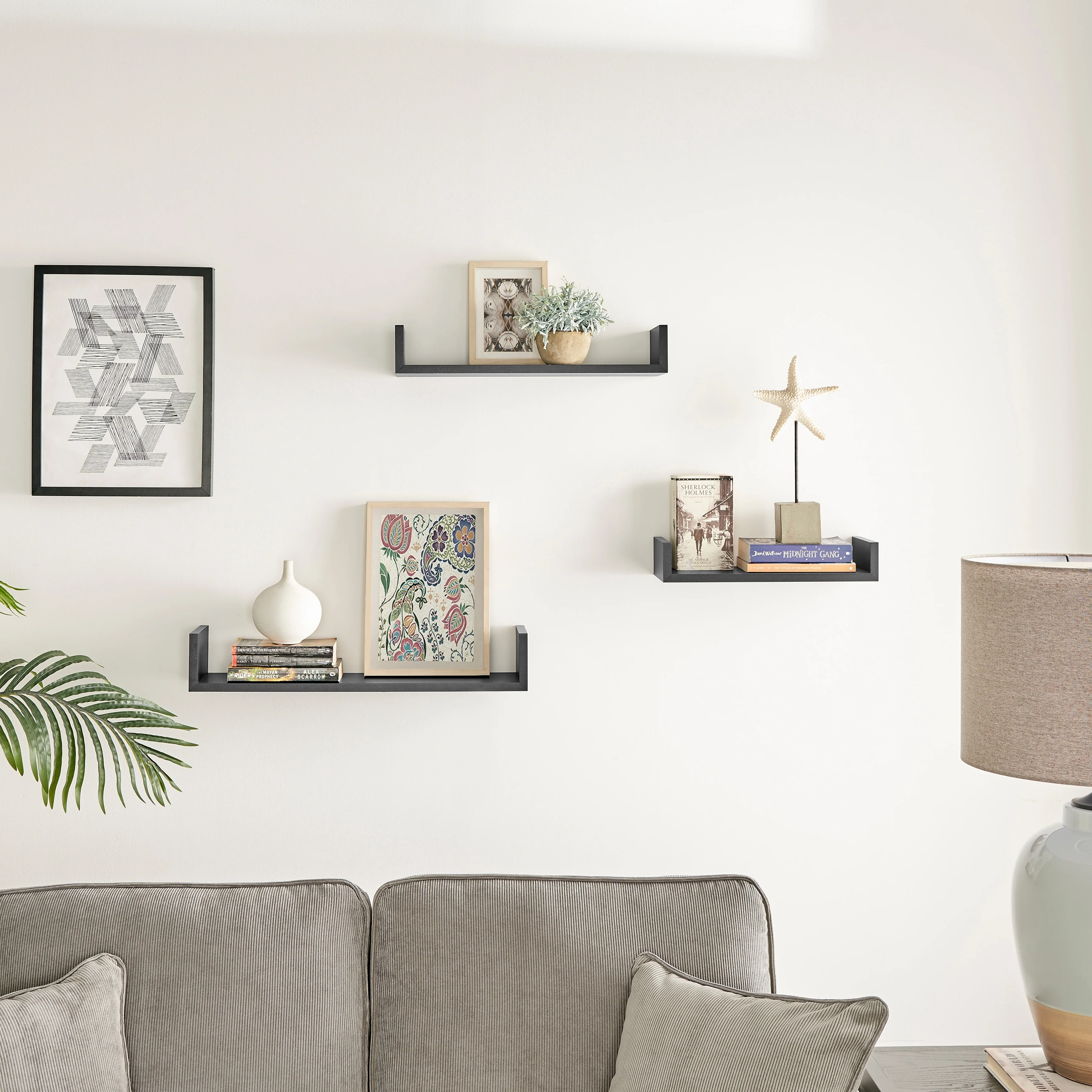 Danya B. Aalto U-Shaped Floating Wall Shelves - Set of 3