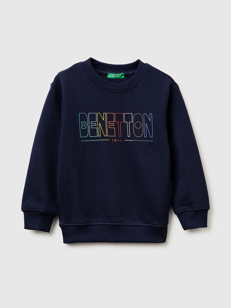 Organic cotton sweatshirt with logo print