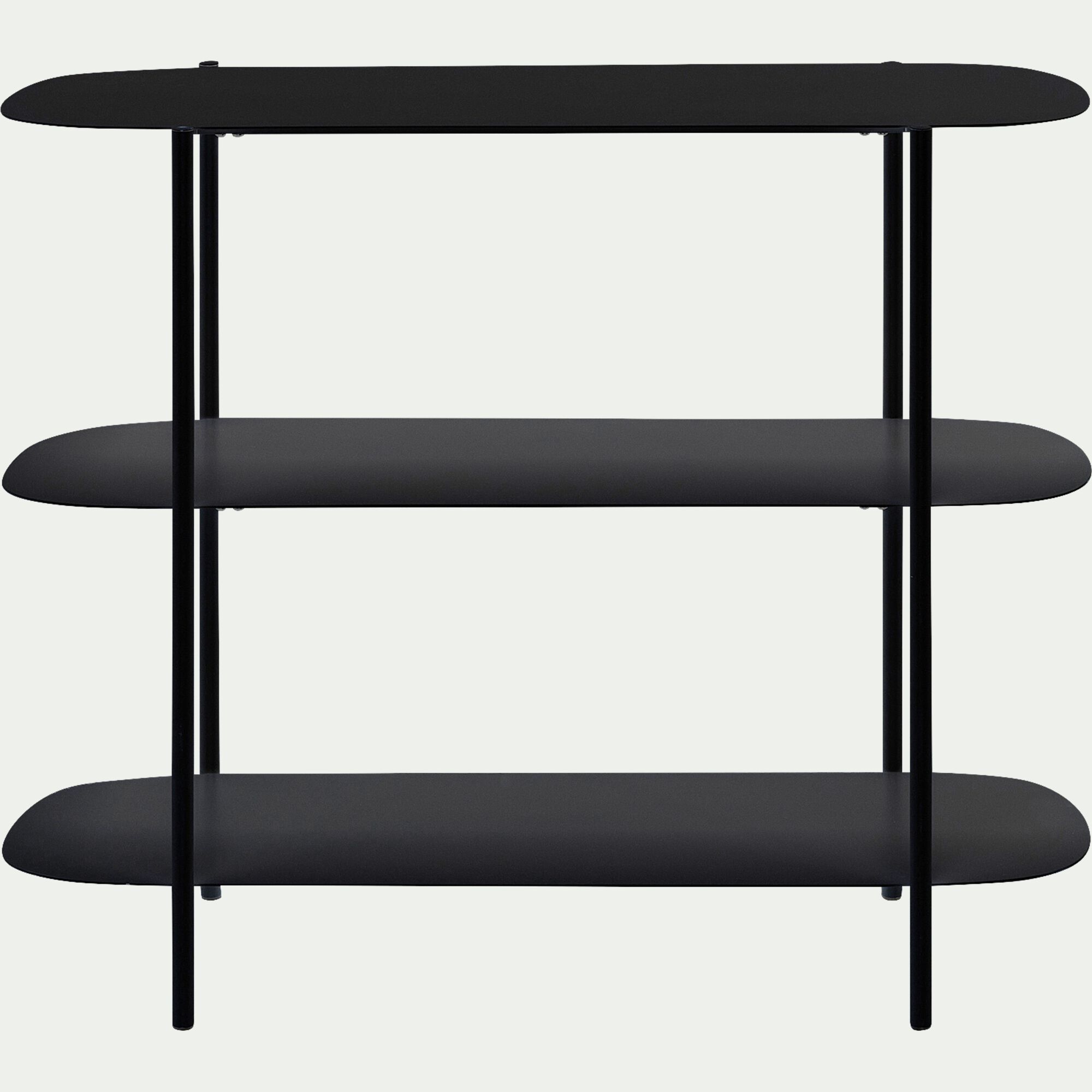 CAROUBE - Bibliothèque 3 tablettes en métal - noir L100,50xH80cm