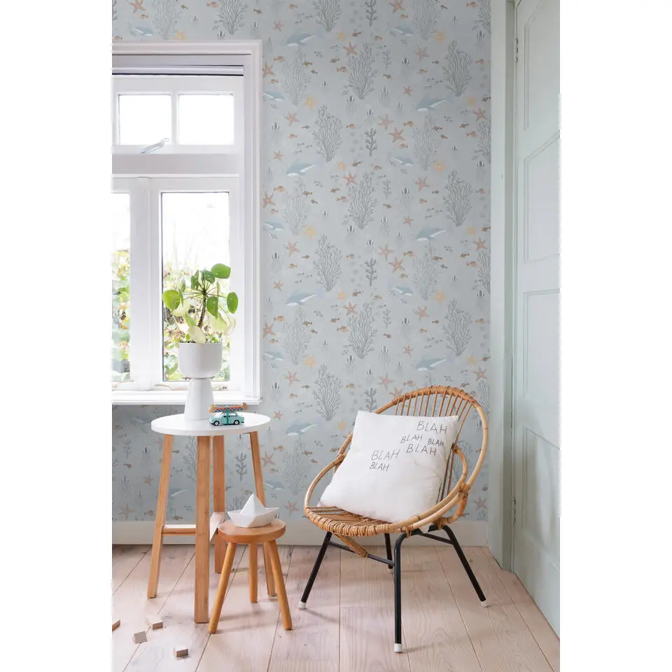 ESTAhome behang onderwaterwereld vergrijsd blauw - 50 x 900 cm