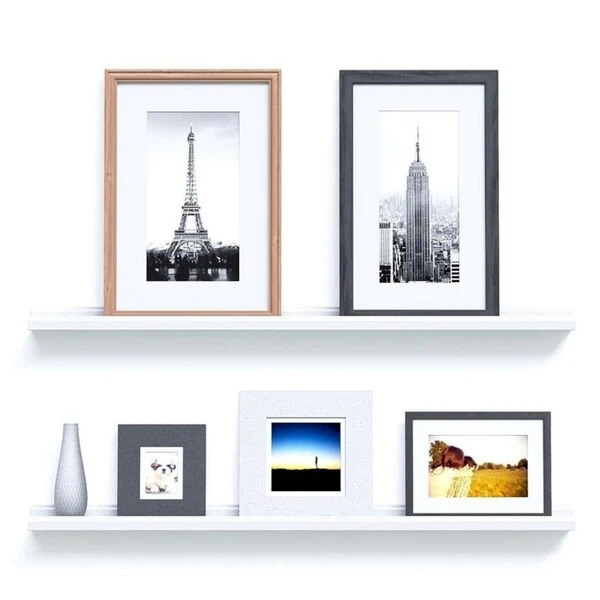 22 46 Floating Picture Display Ledge Wall Mount Shelf Denver Modern Design White