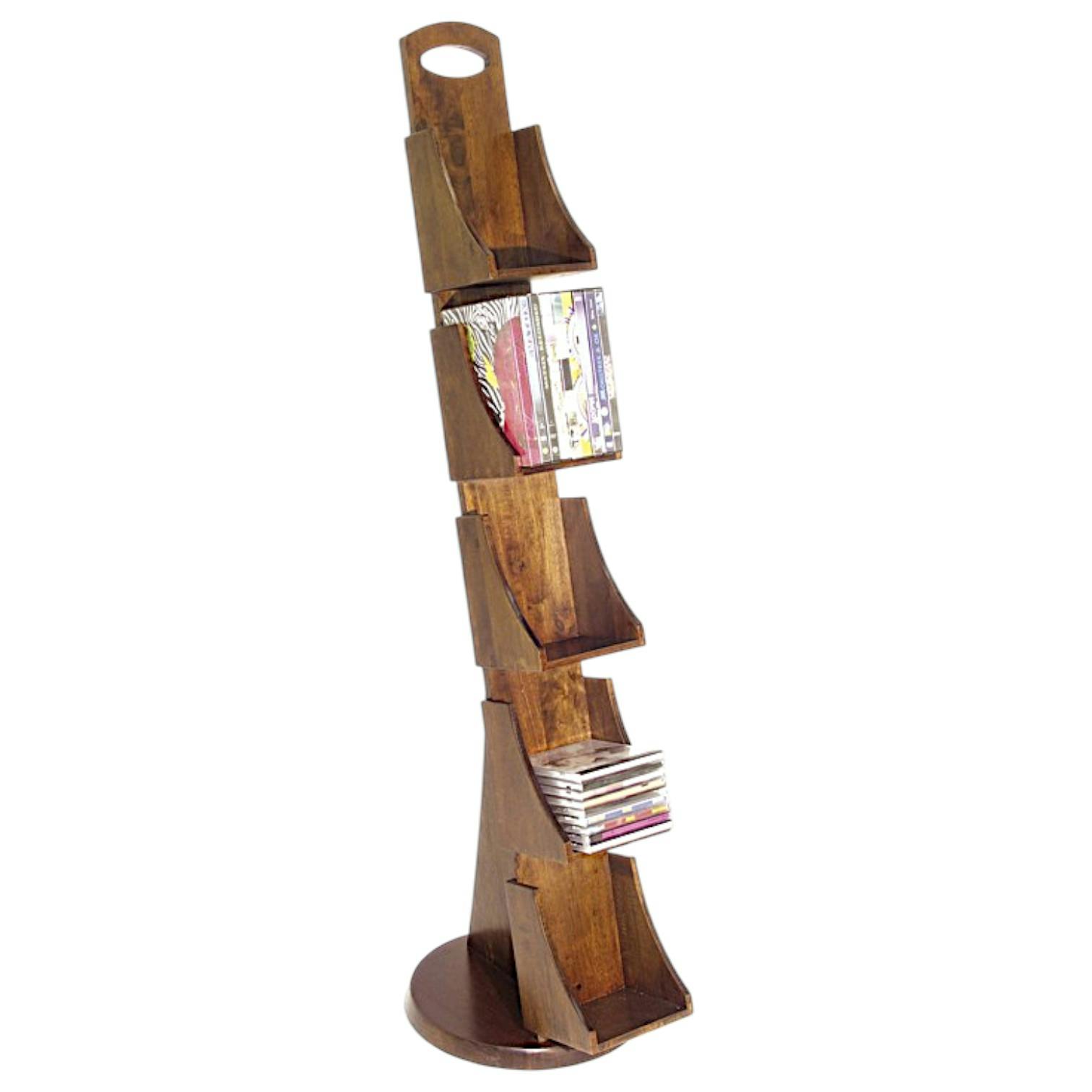 Etagère range CD/DVD hévéa 31x43x120cm MAORI