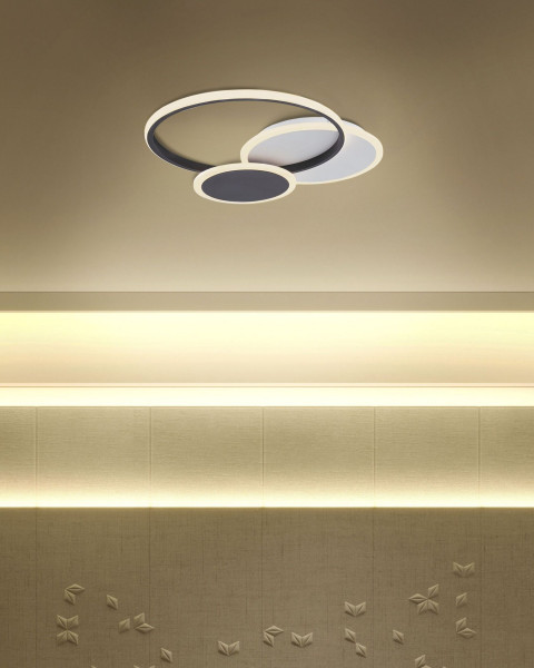 Lampa sufitowa LED plafon metalowa czarno-biała