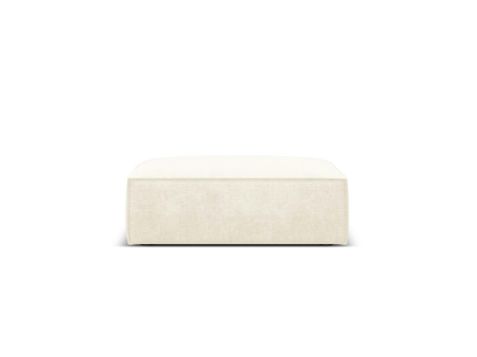 KAELLE - Pouf 1 place en tissu chenille beige clair