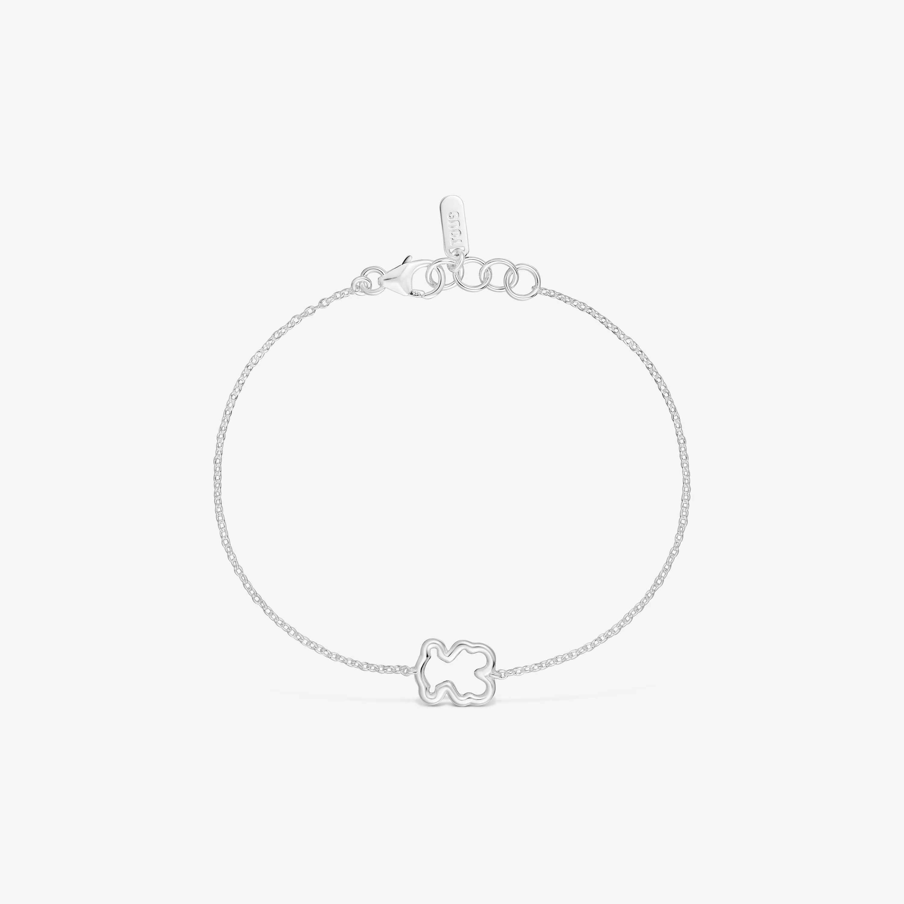 Pulsera cadena de plata y motivo oso New Silueta