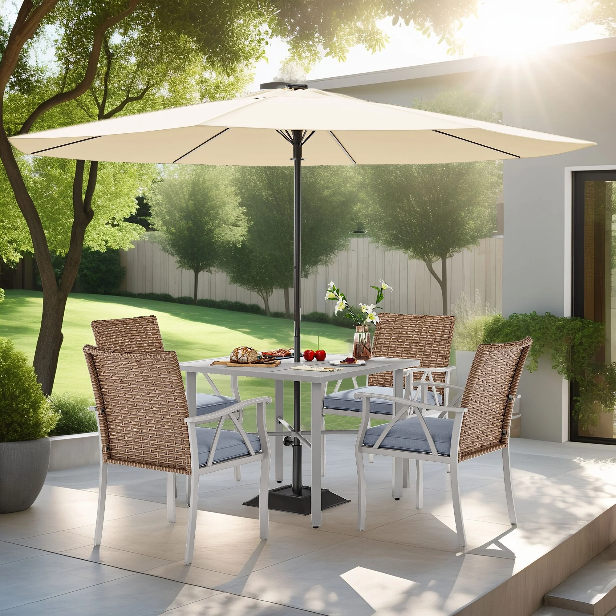 Moasis 5-Piece Patio Dining Set - 4 PCS