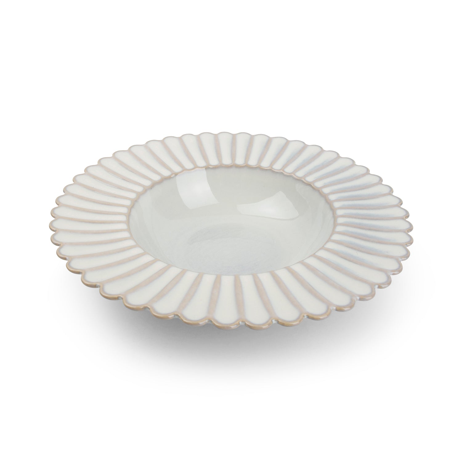 S|P Collection - Diep bord 24/13xH4cm nuance white Lotus - Set van 4