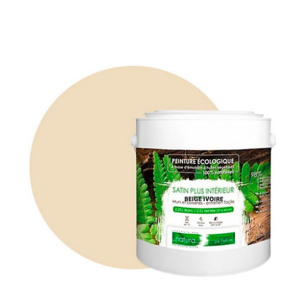Beige Ivoire Peinture interieur aspect satin Natura - Beige Ivoire - 2.5L