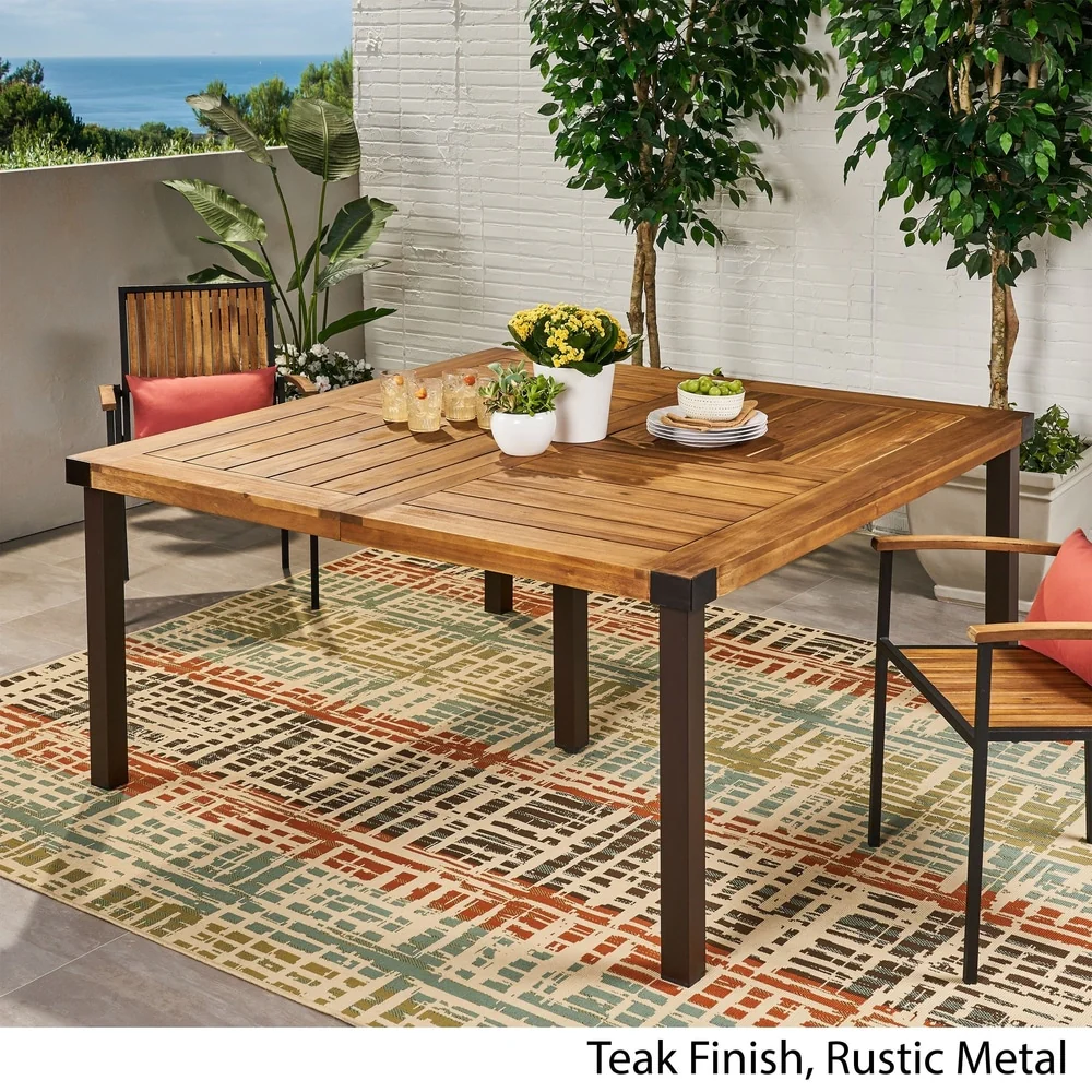 Lankershim Outdoor Acacia Wood Dining Table by Christopher Knight Home - 64.00 L x 64.00 W x 30.00 H