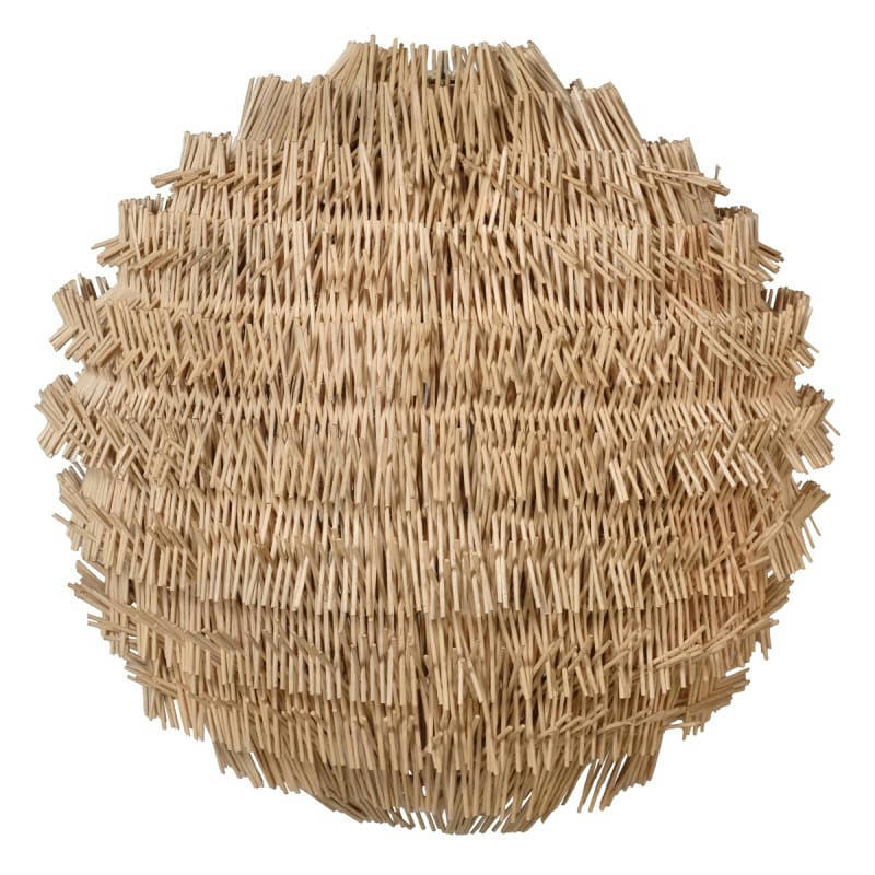 - Abat-jour rond en rotin