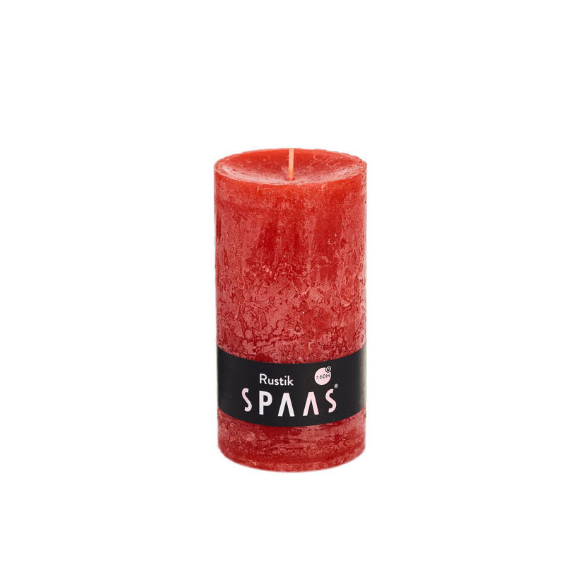 Bougie rustique Cylindre rouge Ø 7 x 13 cm