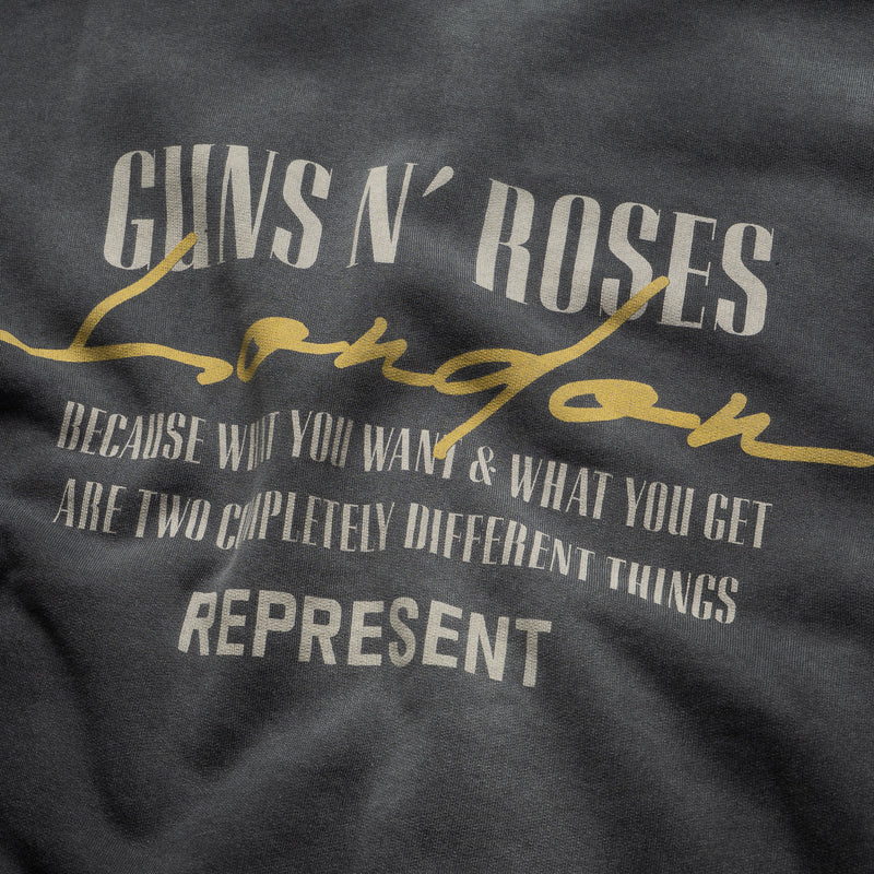 Guns N' Roses x Represent Cross Full Zip Hoodie - Stained Black