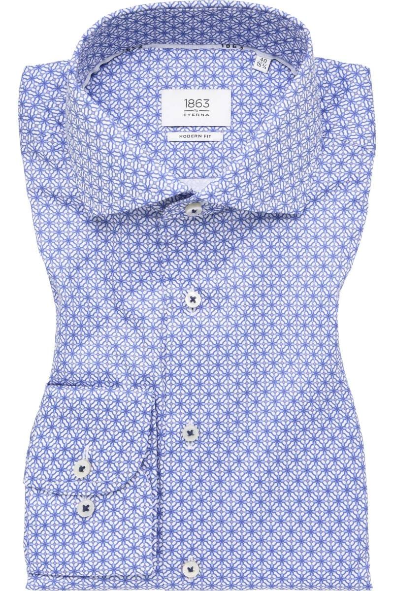 ETERNA 1863 Modern Fit Hemd mittelblau, bedruckt