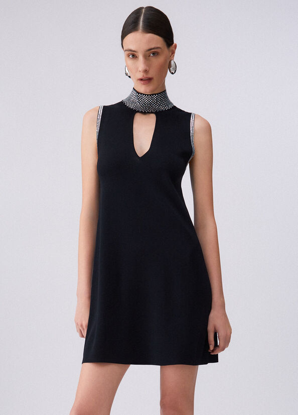 Abito in maglia con strass
