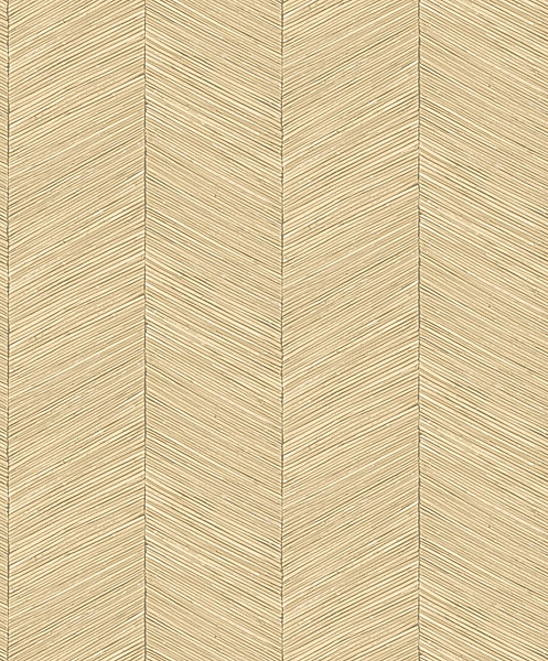 Papier peint vinyle intissé imitation chevron en textile L.1001 x l.53 cm, Galesano