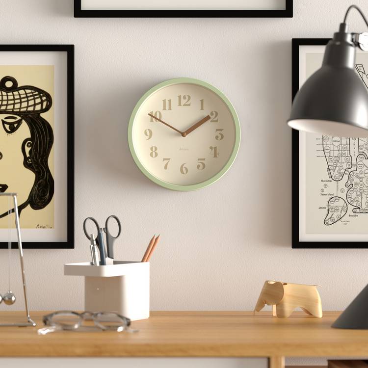 Jones Clocks Modern Analogue Wall Clock - Green