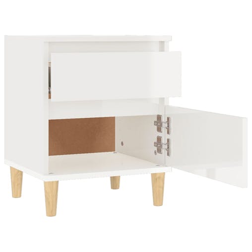 NNEVL Bedside Cabinets 2 pcs High Gloss White 40x35x50 cm