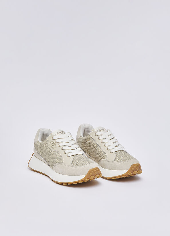 Sneakers in mesh e paillettes