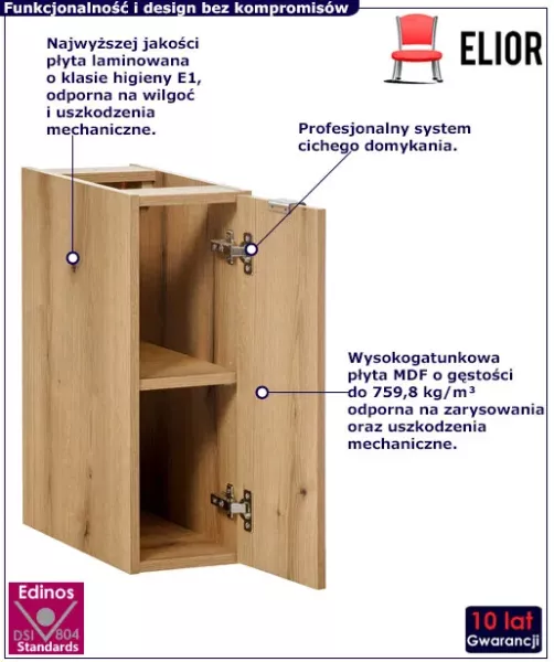 Nowoczesna szafka łazienkowa w kolorze dębu - Joren