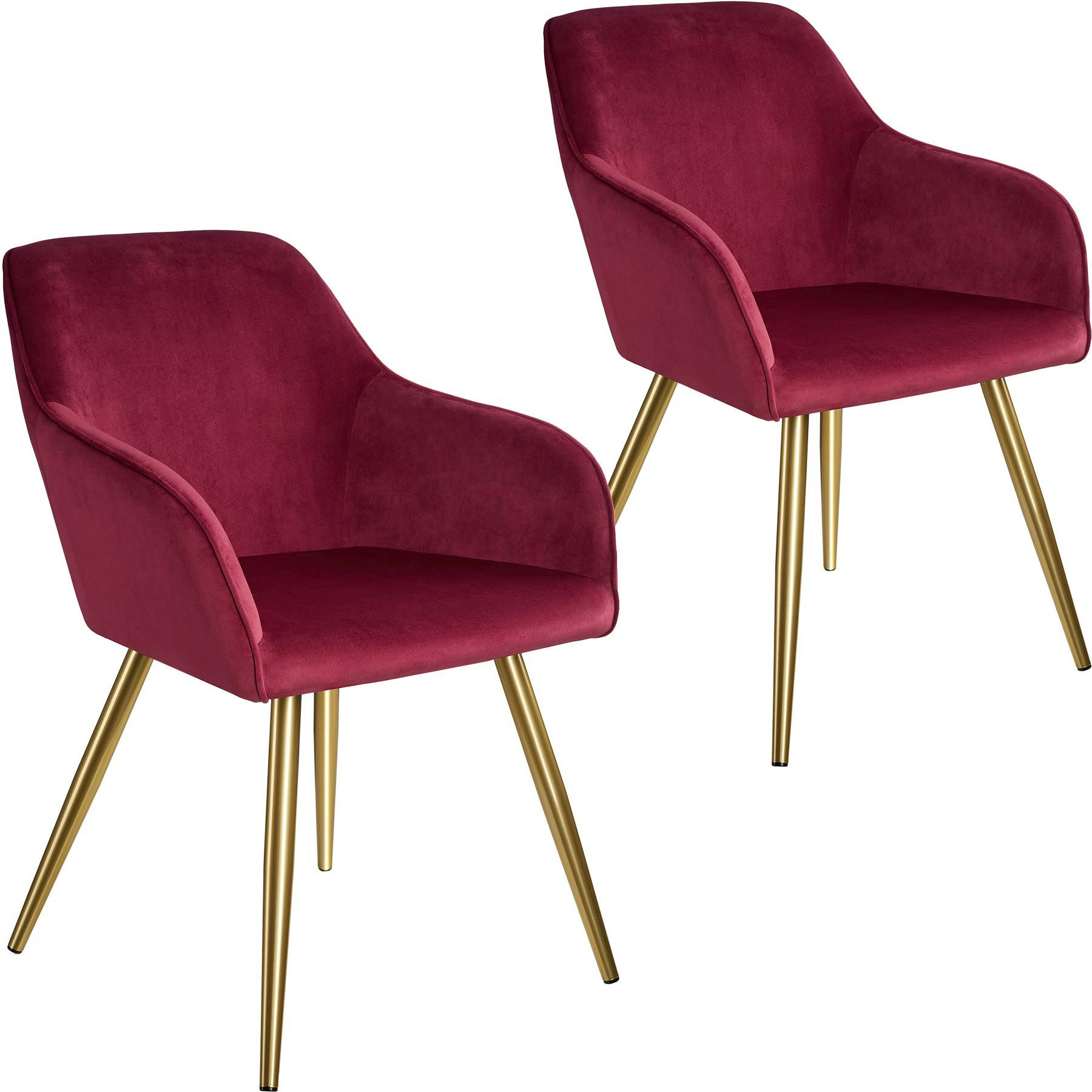 - Ensemble de 2 chaises en cuir synthétique Siège rembourré, aspect