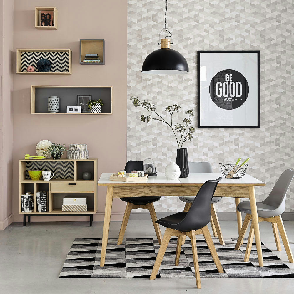 Boop - Table à manger extensible blanche 6 à 10 personnes L150/220