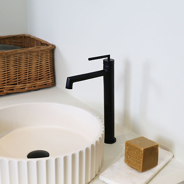 Mitigeur de lavabo haut noir mat Essebagno Portofino