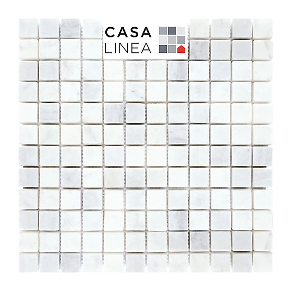Mosaïque marbre blanc poli 30,5 x 30,5 cm