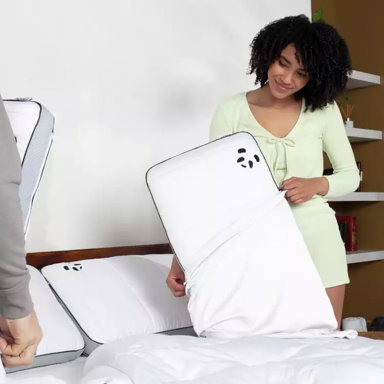 Panda Bamboo Standard Pillowcase Pair - White