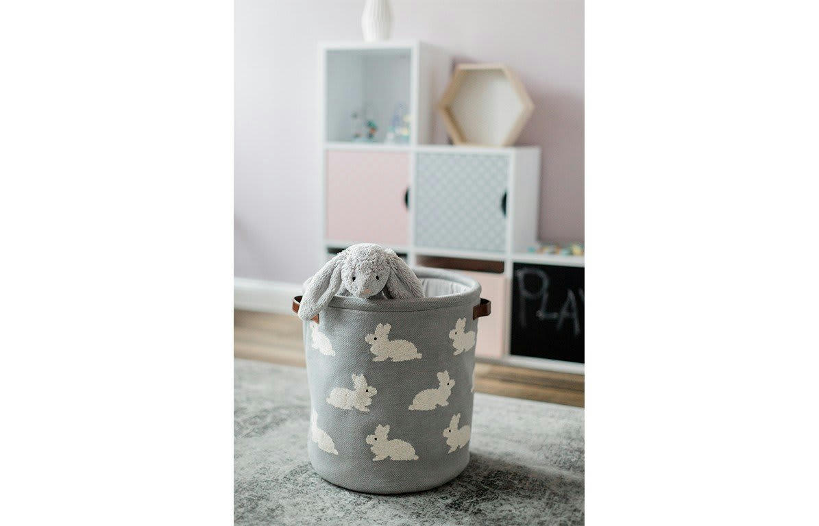 LAPIN - Panier de rangement en coton gris