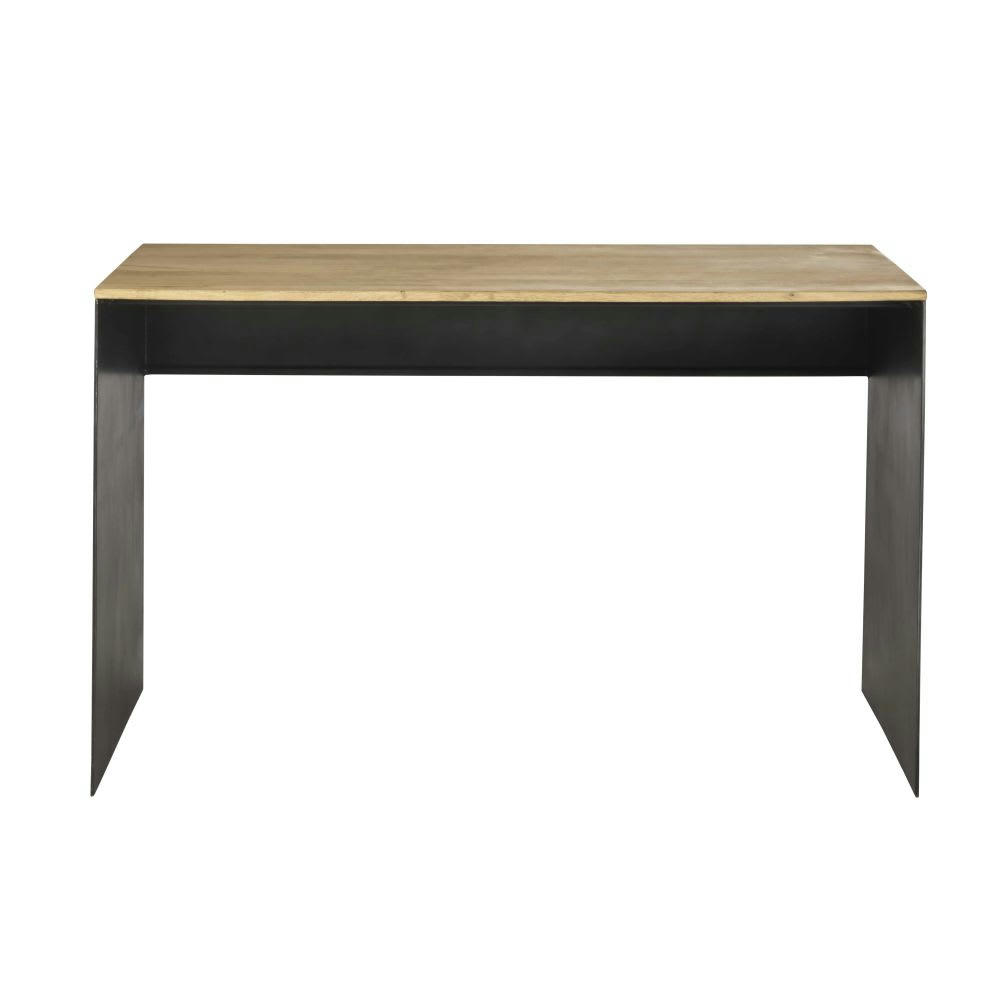 Cincinnati Business - Bureau professionnel en manguier massif et métal patiné