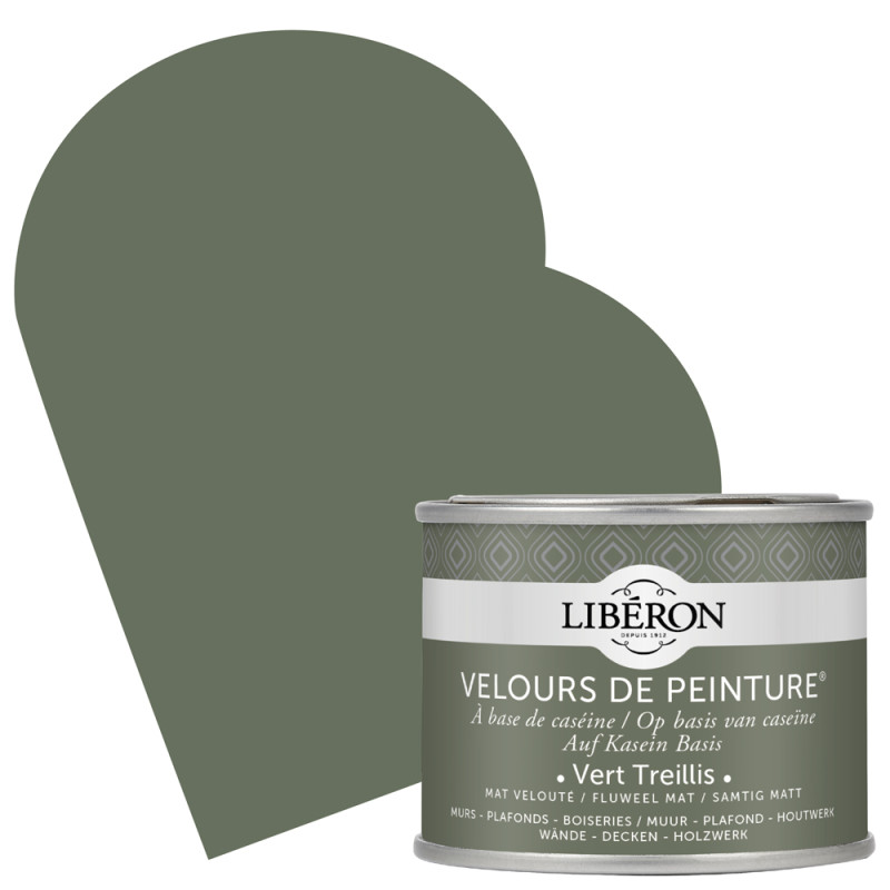 Peinture pour murs Velours de Peinture vert treillis mat 0,125 L LIBERON