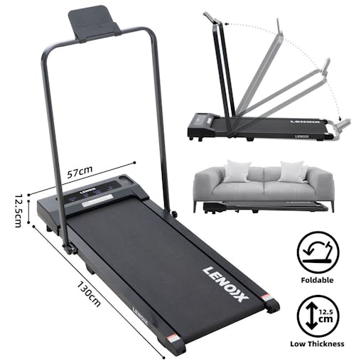 2HP 52cm Walking Pad Treadmill w/ Remote, Foldable Handrail, and Tablet Holder