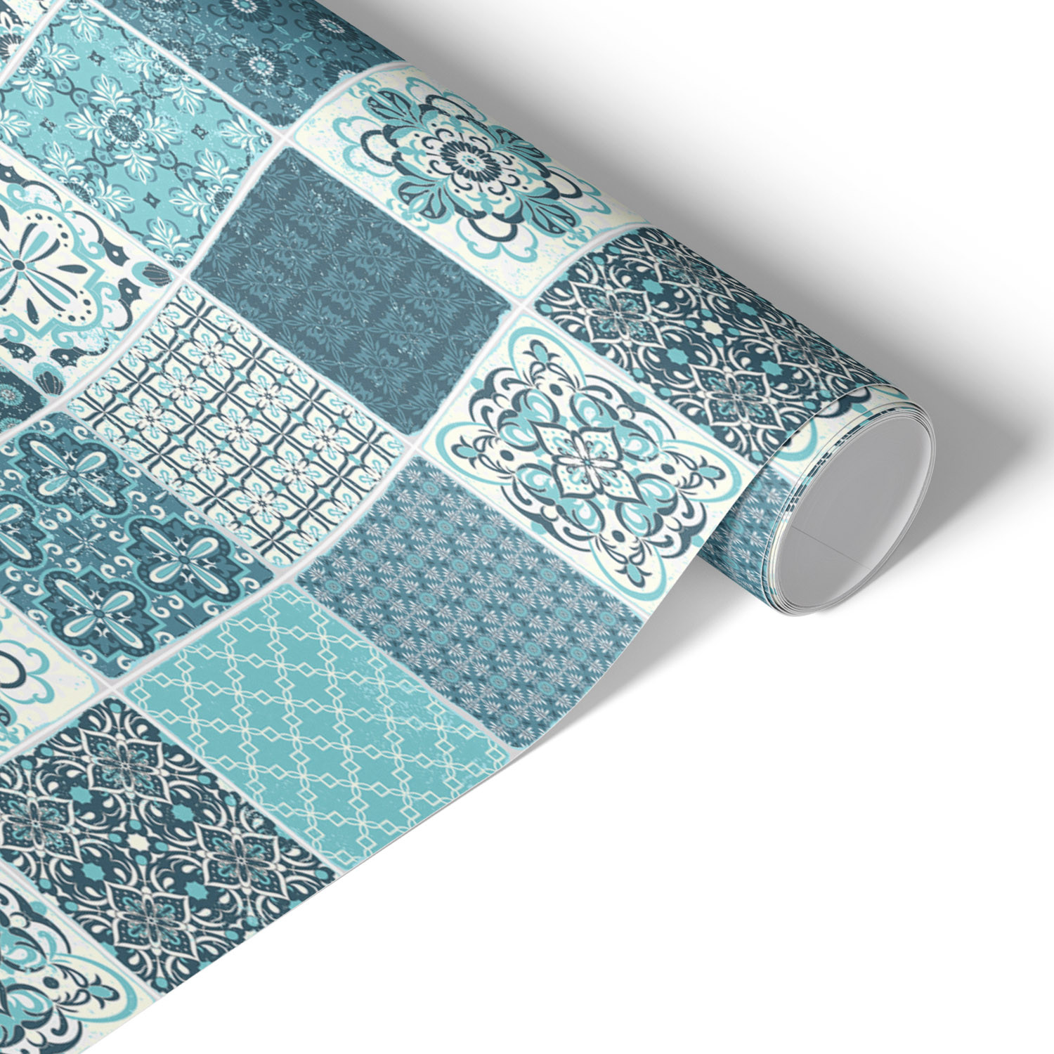 Okleina na meble Niebieskie kafle 50x100 Folia samoprzylepna DIY