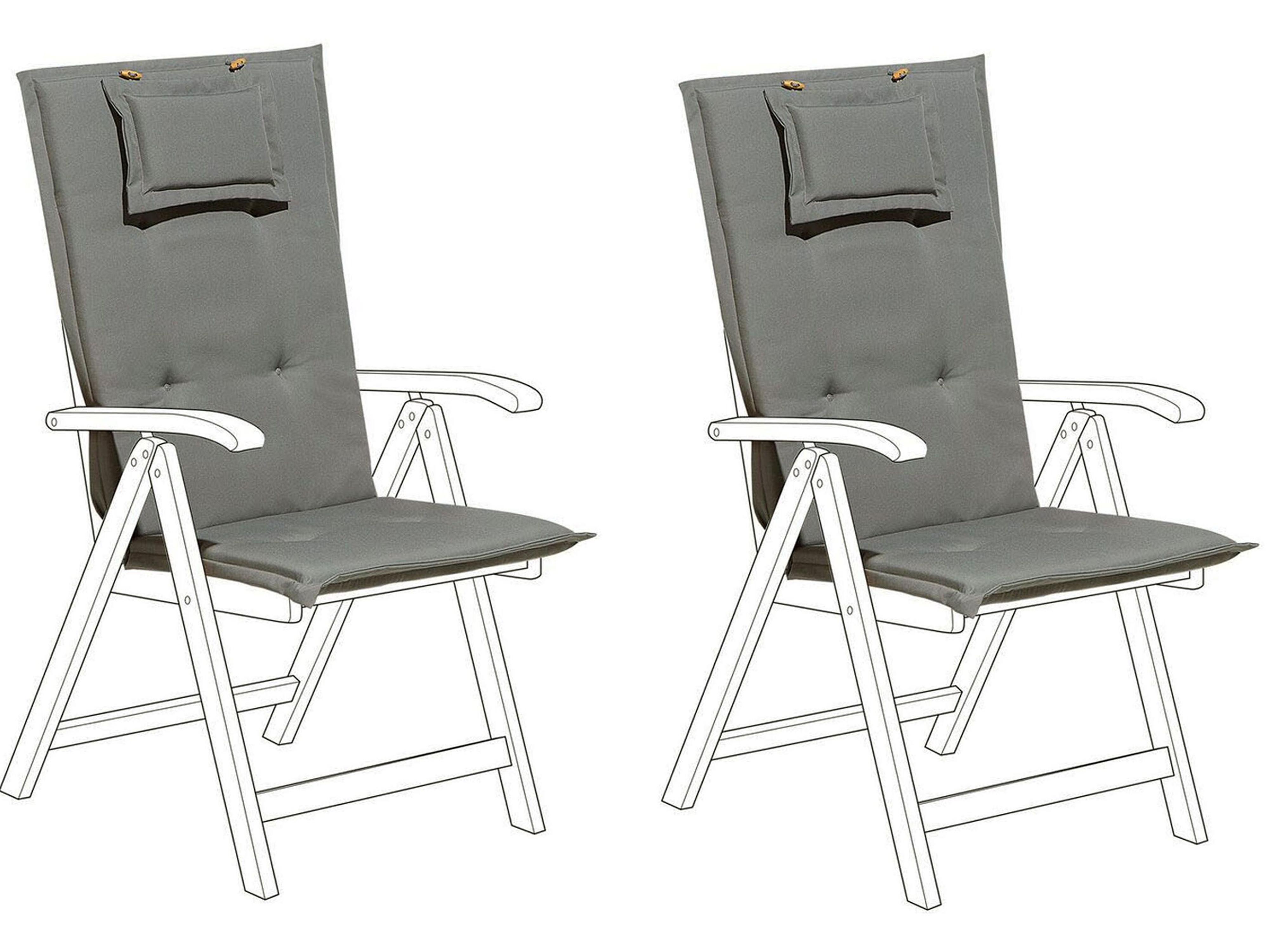 Set of 2 Back/Seat Cushions JAVA/AMANTEA 50 x 70 cm Grey