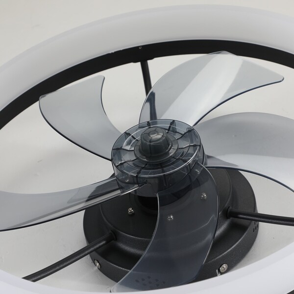 20" Flush Mount Ceiling Fan Lighting Dimmable LED Indoor Ceiling Fan