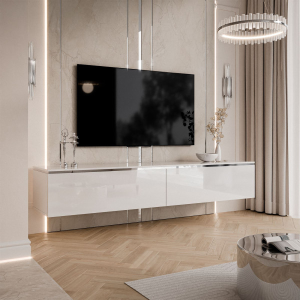 Szafka RTV AURORA SILVER wisząca